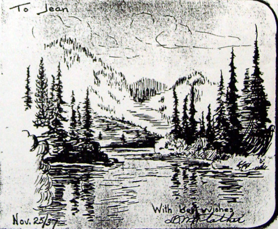 Donald Flather landscape sketch from 1937